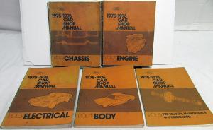 1975-1976 Ford Car Service Shop Repair Manual 5 Vol Set Mustang Cougar Mark IV