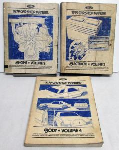 1979 Ford Car Service Shop Repair Manual 3 Vol Set Mustang Cougar Mark V