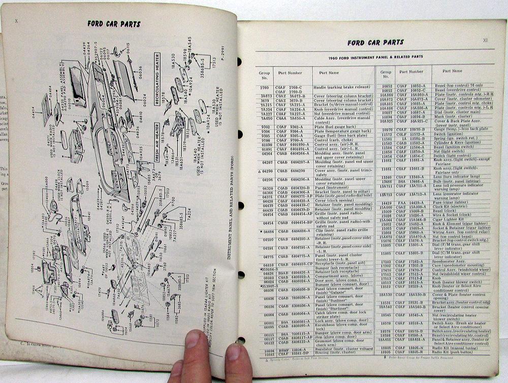 1960 Ford Dealer Parts & Accessories Catalog Book Car Fairlane Galaxie