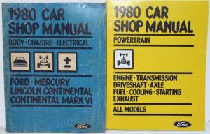 1980 Ford Lincoln Mercury Service Shop Manual 2 Vol Set Mark VI LTD Marquis