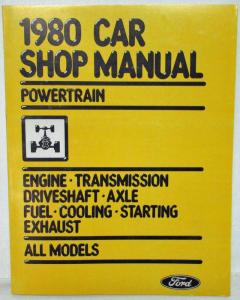 1980 Ford Lincoln Mercury Service Shop Manual 2 Vol Set Mark VI LTD Marquis