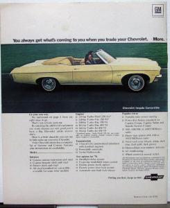 1970 BIG Chevrolets Caprice Impala Bel Air Color Sales Brochure Original