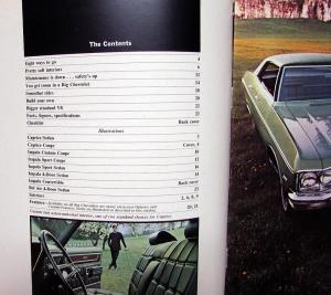 1970 BIG Chevrolets Caprice Impala Bel Air Color Sales Brochure Original