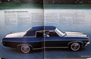 1970 BIG Chevrolets Caprice Impala Bel Air Color Sales Brochure Original