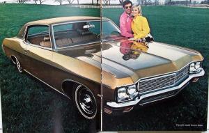 1970 BIG Chevrolets Caprice Impala Bel Air Color Sales Brochure Original