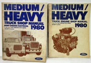 1980 Ford Medium Heavy Truck F B C L-600 thru 9000 Service Shop Manual 2 Vol Set