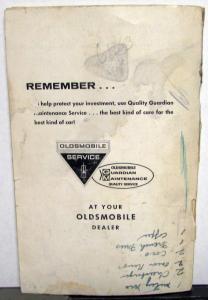 Original 1965 Oldsmobile Owners Manual Ninety-Eight Starfire Delta Dynamic 88