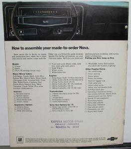 1970 Chevrolet Nova Sales Brochure SS Super Sport Original Revsion 1