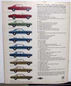 1969 Chevrolet Chevelle SS 396 Concours Malibu 300 Sales Brochure Rev 1 Original