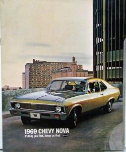 1969 Chevrolet Nova Coupe Sedan SS Color Sales Brochure Revision 1 Original