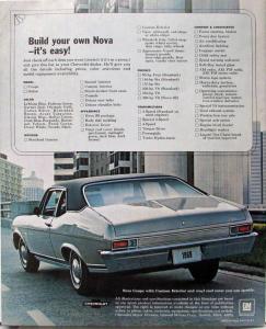 1969 Chevrolet Nova Coupe Sedan SS Color Sales Brochure Revision 1 Original