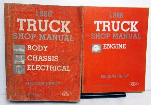 1986 Ford Medium Heavy Truck F B C-600 thru 8000 Service Shop Manual 2 Vol Set
