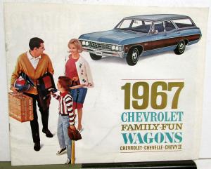 1967 Chevrolet Chevelle Chevy II Station Wagons Color Sales Brochure Rev 1 Orig
