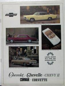 1966 Chevrolet Chevelle Chevy II Corvair Corvette Export Sales Brochure Original