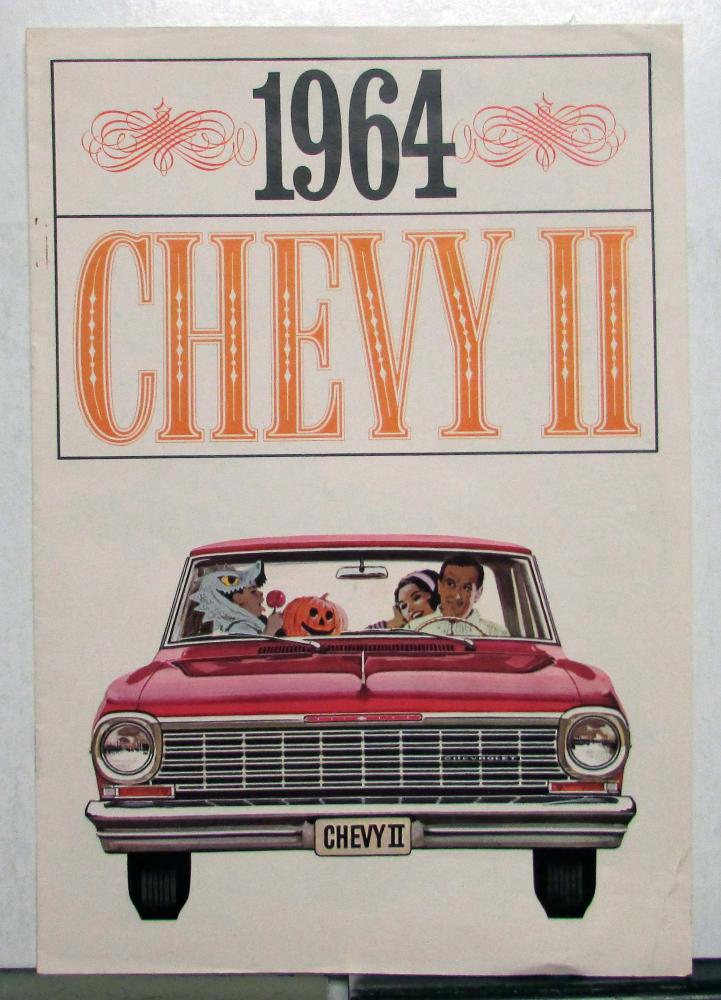 1964 Chevrolet Chevy II Nova Sales Brochure Orange Wording Cover Original