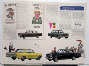 1964 Chevrolet Chevy II Nova Sales Brochure Orange Wording Cover Original