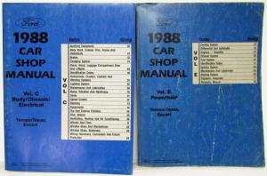 1988 Ford Escort Tempo Mercury Topaz Service Shop Manual 2 Vol Set