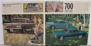 1963 Chevy Corvair Monza Spyder 700 500 Greenbrier Wagon Sales Brochure REV 1