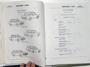 1967-1970 Ford Cortina Dealer Master Parts & Illustrations Catalog Book Model C