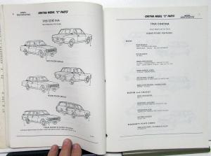 1967-1970 Ford Cortina Dealer Master Parts & Illustrations Catalog Book Model C