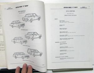 1967-1970 Ford Cortina Dealer Master Parts & Illustrations Catalog Book Model C