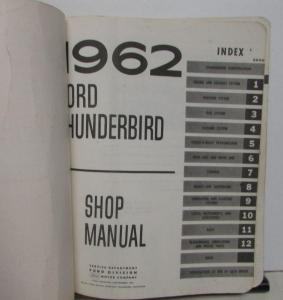 1962 Ford Thunderbird Service Shop Repair Manual Dealer Original