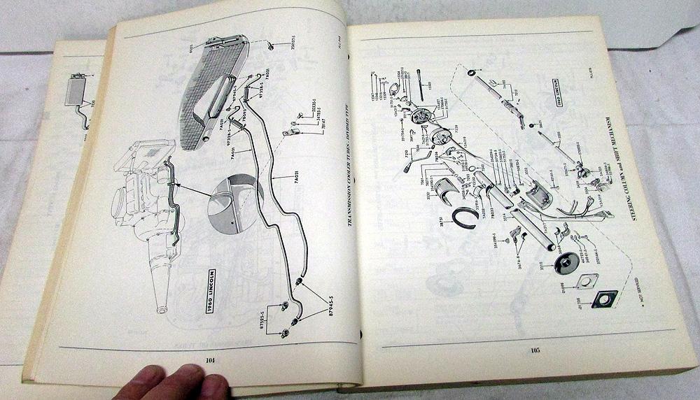 19601962 Lincoln Dealer Master Chassis & Body Parts Catalog Book