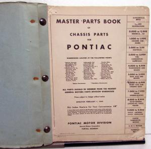 1944 1942 & Earlier Pontiac Chassis Parts Book Catalog Streamliner Torpedo 6 8