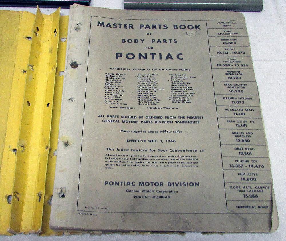 1946 Pontiac Body Parts Price List Catalog Book Streamliner Torpedo