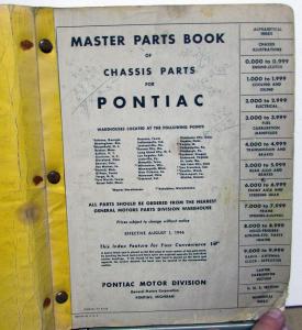1946 Pontiac Chassis Parts Price List Catalog Book Streamliner Torpedo 6 8 Coupe