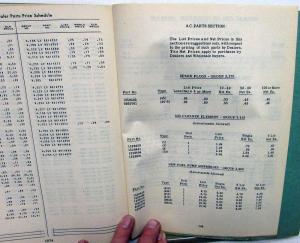 1953 Pontiac Dealer Parts Price Schedule List Catalog Book Effective Dec 1952