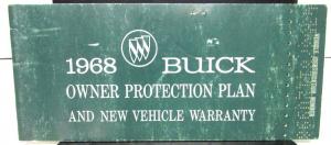 1968 Buick Owners Protection Plan Gran Sport Riviera Special Skylark