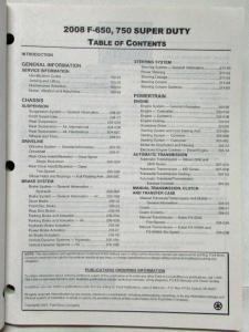 2008 Ford F-650 750 Super Duty Truck Service Shop Repair Manual