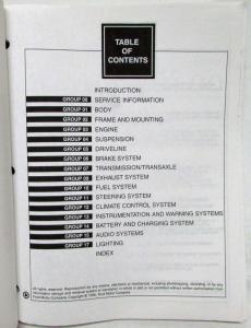 1997 Ford Mercury Villager Workshop Repair Service Manual One Vol