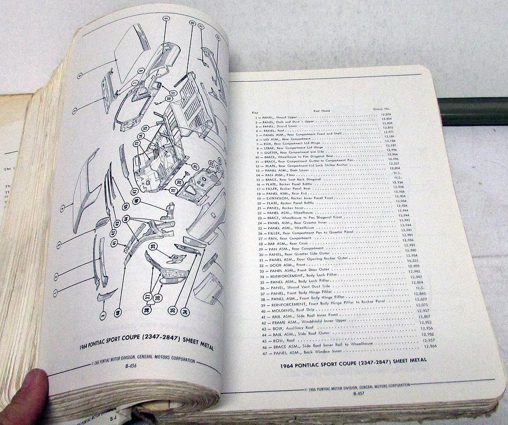 19551967 Pontiac Body Parts Catalog Book GTO Catalina LeMans Text