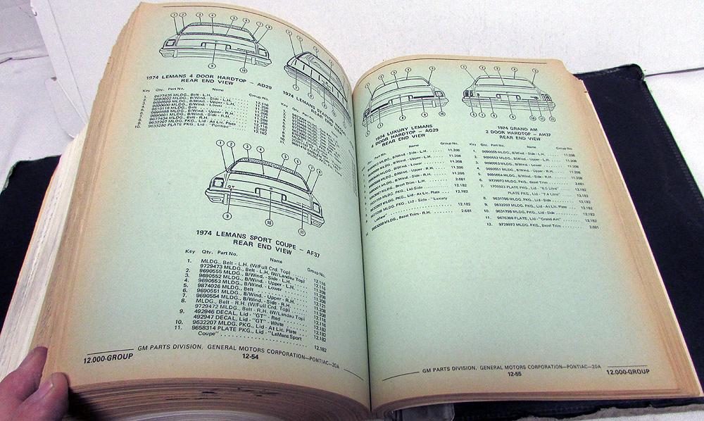 19641975 Pontiac Chassis Body Parts Catalog Book Text & Illustr GTO