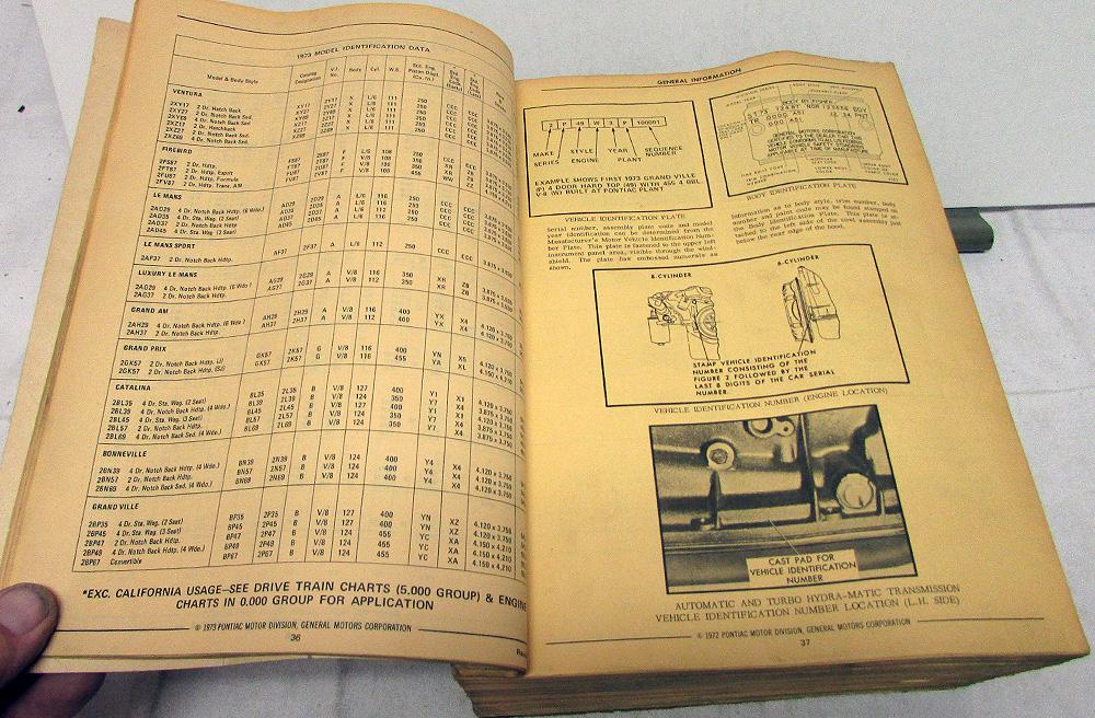 19641973 Pontiac Dealer Parts Catalog Book Illustrations GTO Firebird