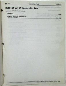 1996 Ford Explorer 5.0L 4x4 Service Shop Manual Supplement