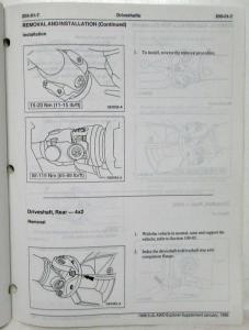 1996 Ford Explorer 5.0L 4x4 Service Shop Manual Supplement