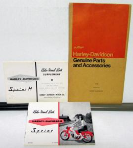 1962 Harley Davidson Motorcycle Sprint Riders Hand Book Owners Manual H Suppl