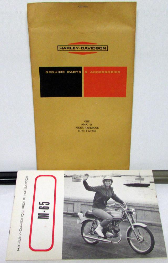 1968 Harley Davidson Motorcycle M-65 &S Riders Hand Book Owners Manual NOS