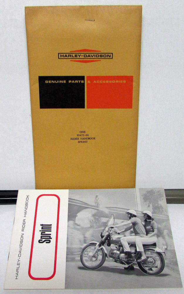 1968 Harley Davidson Motorcycle Sprint Riders Hand Book Owners Manual H & SS NOS