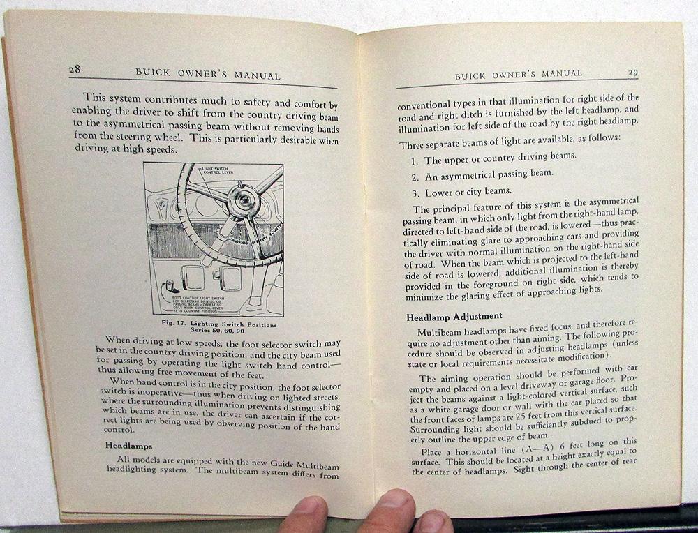 1934 Buick Propietarios Manual Libro de Instrucciones Usuario Guía 40 50 60 90 
