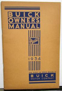1934 Buick 40 50 60 90 Series Owners Manual Original