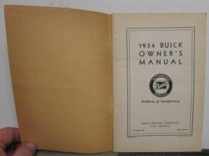 1934 Buick 40 50 60 90 Series Owners Manual Original
