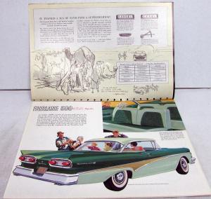 1958 Ford Fairlane & 500 Oversized Sales Brochure Orig Yellow Gray Car Dtd 9 57