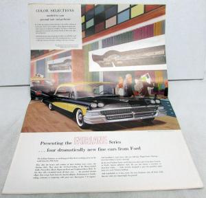 1958 Ford Fairlane & 500 Oversized Sales Brochure Orig Yellow Gray Car Dtd 9 57