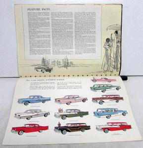 1958 Ford Fairlane & 500 Oversized Sales Brochure Orig Yellow Gray Car Dtd 9 57