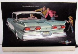 1958 Ford Fairlane & 500 Oversized Sales Brochure Orig Yellow Gray Car Dtd 9 57