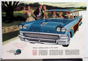 1958 Ford Station Wagons Country Squire Del Rio Ranch XL Sales Brochure Dtd 9 57